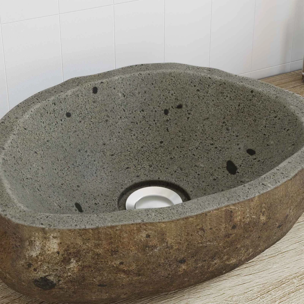 Upių akmens baseinas Šviesiai pilka (30-37) x (25-30) x 12 cm