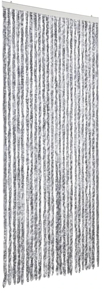 Užuolaida nuo musių, balta ir pilka, 100x200cm šenilis