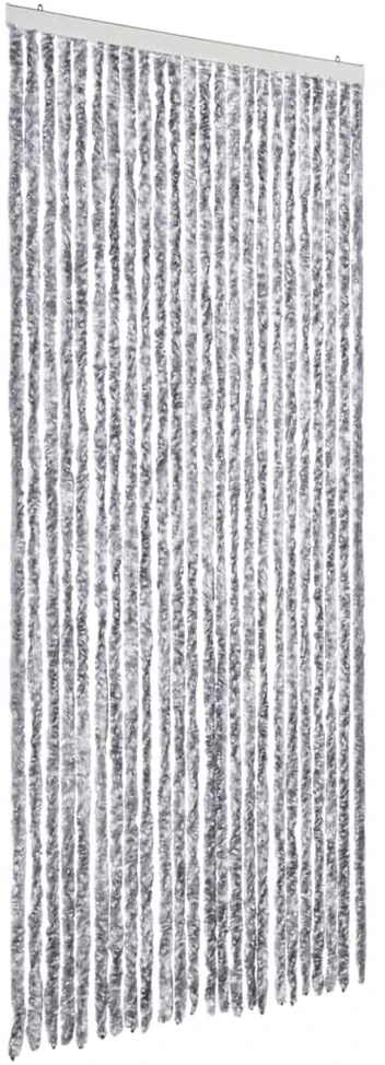 Užuolaida nuo musių, balta ir pilka, 100x230cm šenilis