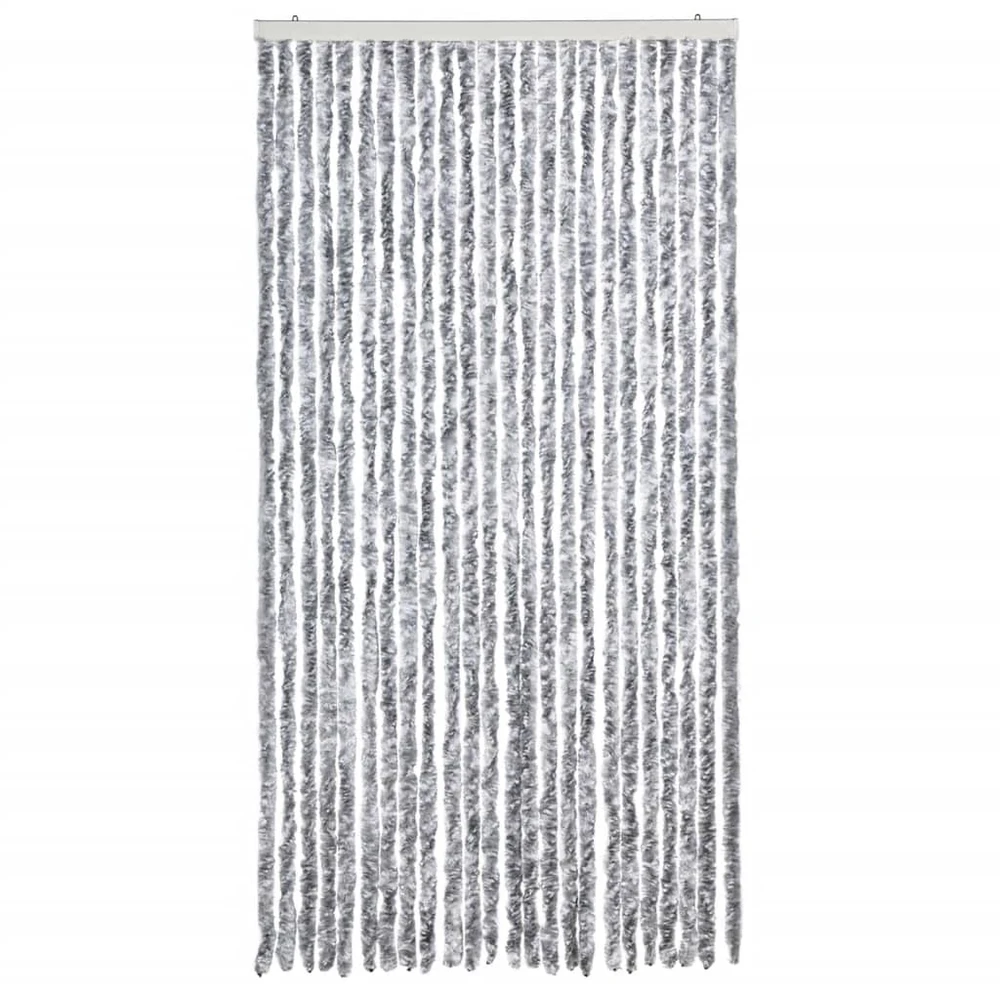 Užuolaida nuo musių, balta ir pilka, 100x230cm šenilis