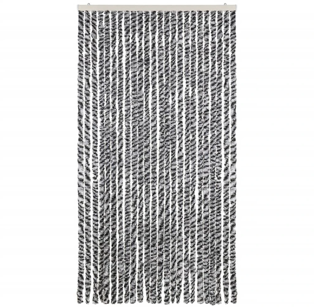 Užuolaida nuo musių, juodos/baltos spalvos, 100x200cm, šenilis
