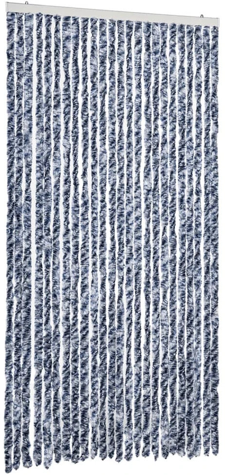 Užuolaida nuo musių, mėlyna ir balta, 100x200cm šenilis