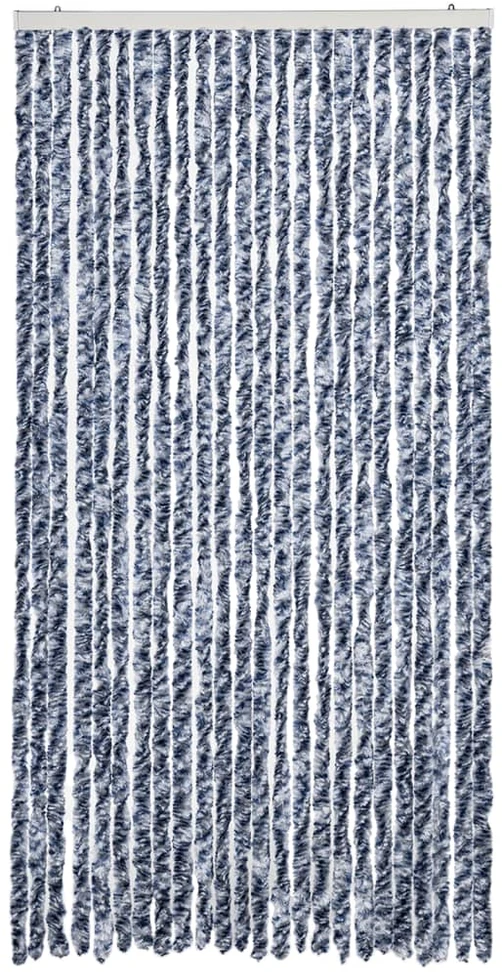 Užuolaida nuo musių, mėlyna ir balta, 100x200cm šenilis