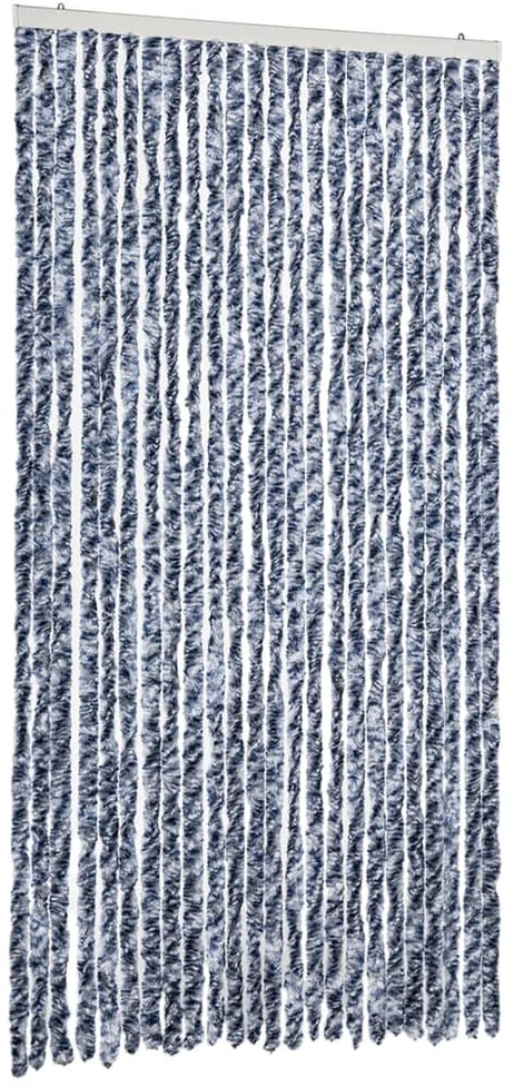 Užuolaida nuo musių, mėlyna ir balta, 100x230cm šenilis