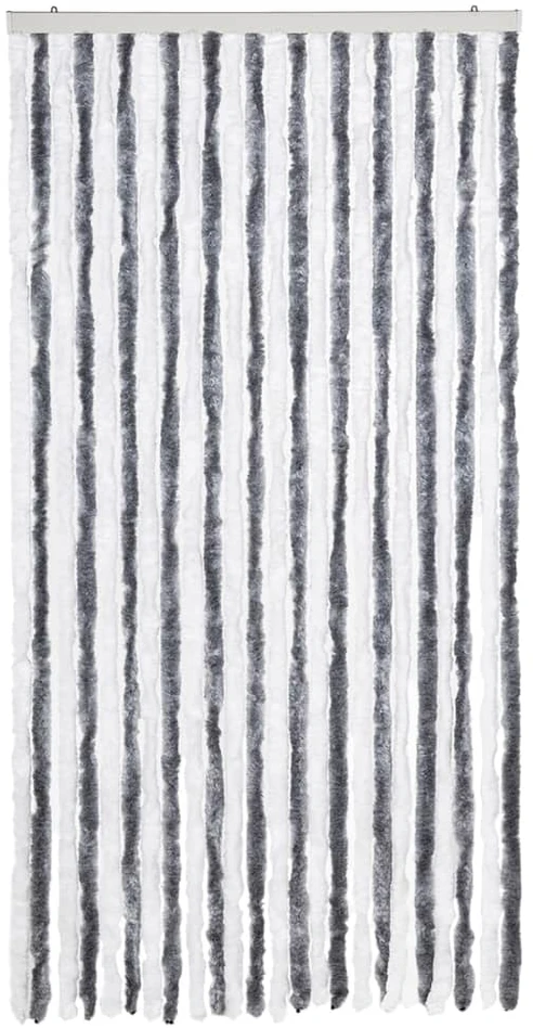 Užuolaida nuo musių, pilka ir balta, 100x200cm šenilis