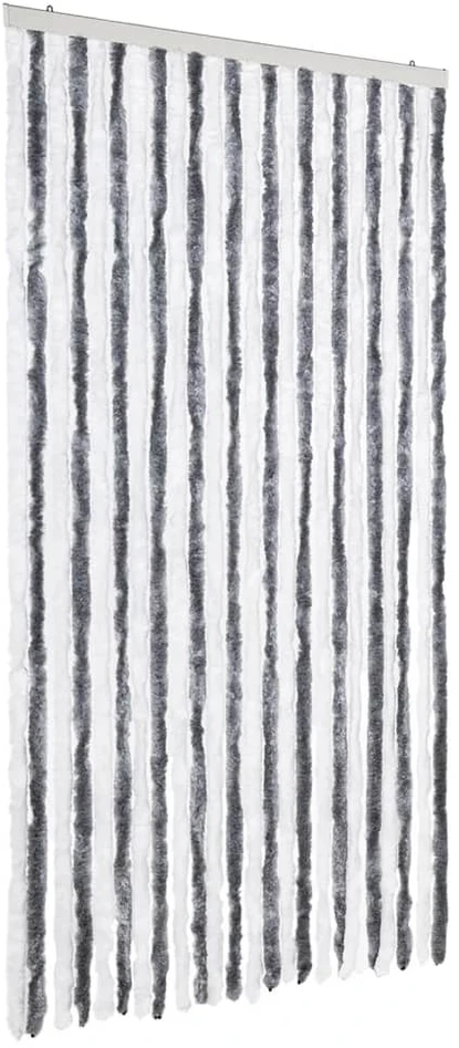 Užuolaida nuo musių, pilka ir balta, 100x230cm šenilis