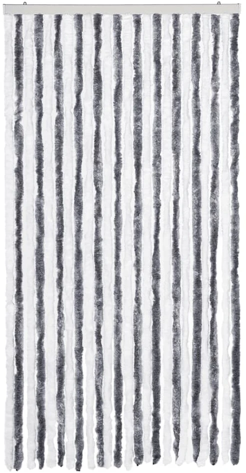 Užuolaida nuo musių, pilka ir balta, 100x230cm šenilis