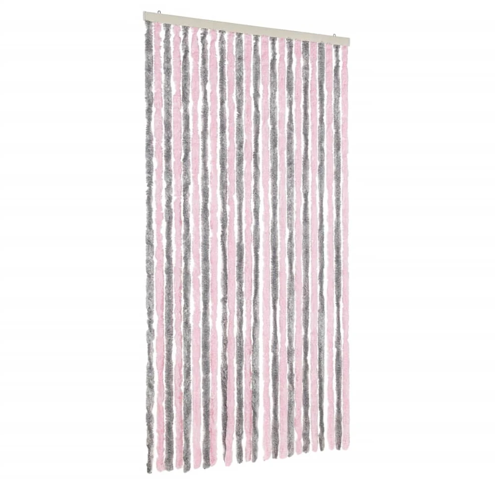 Užuolaida nuo musių, pilka ir rožinė, 100x220cm šenilis
