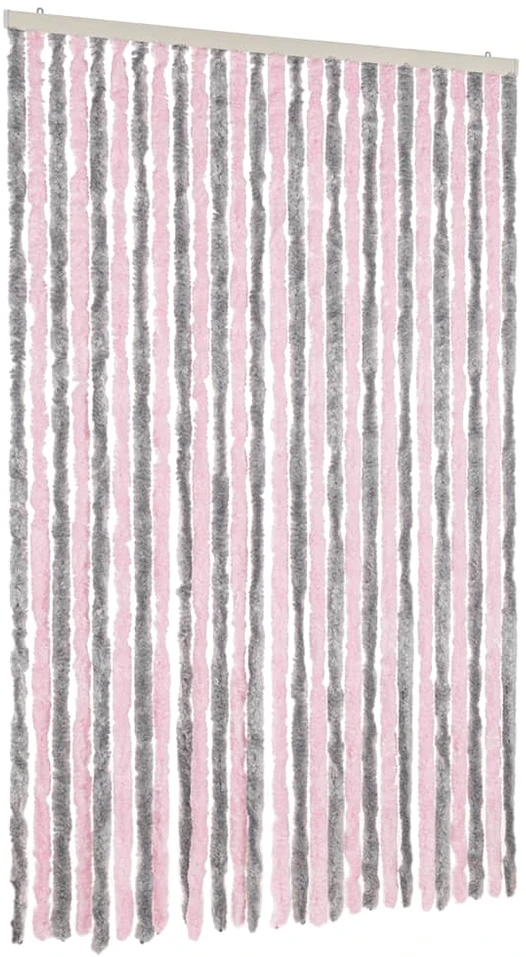 Užuolaida nuo musių, pilka ir rožinė, 118x220cm šenilis