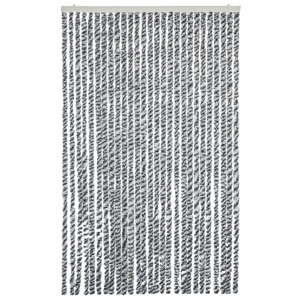 Užuolaida nuo musių, pilka/juoda/balta, 118x220cm, šenilis