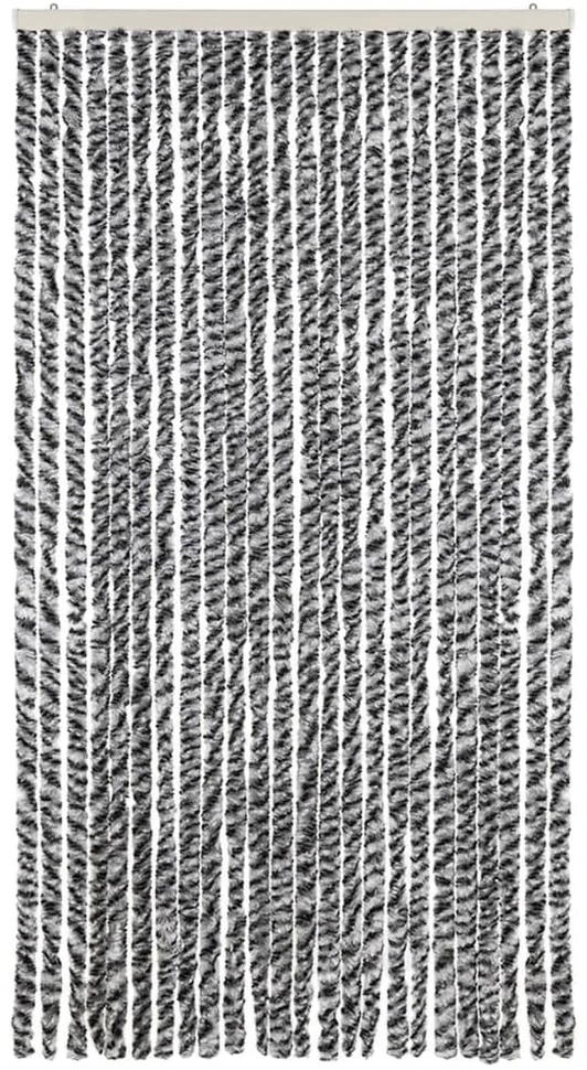 Užuolaida nuo musių, pilka/juoda/balta, 100x220cm, šenilis
