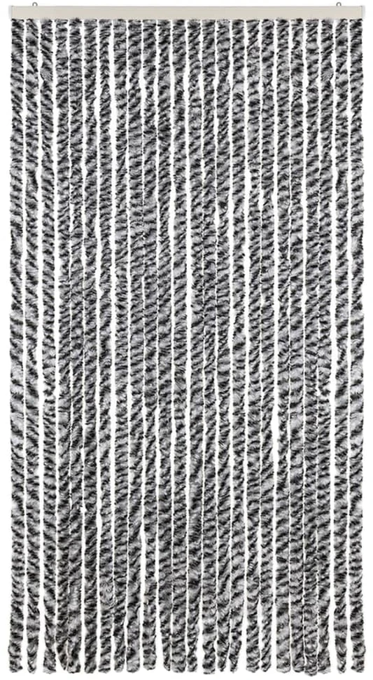 Užuolaida nuo musių, pilka/juoda/balta, 100x230cm, šenilis