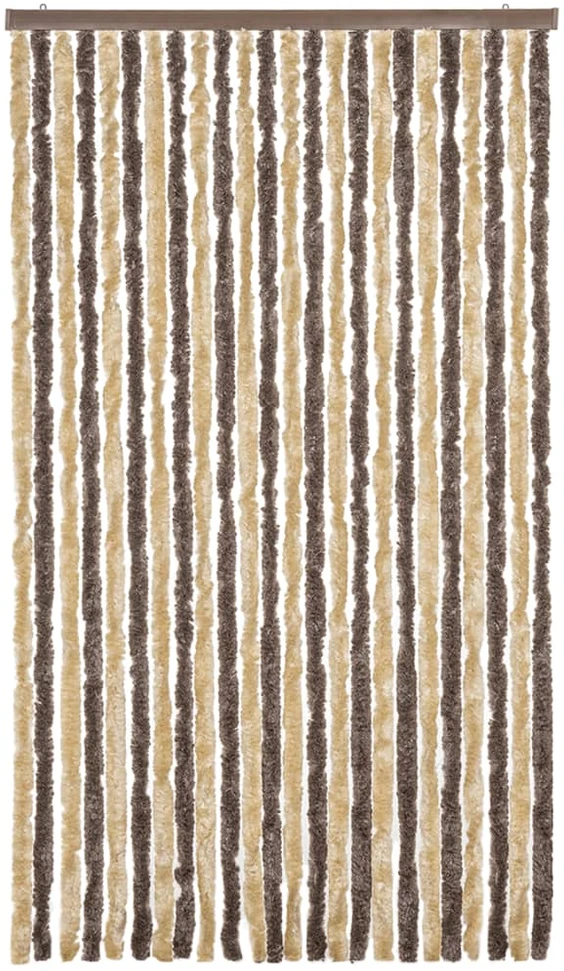 Užuolaida nuo musių, ruda ir smėlio, 100x200cm šenilis