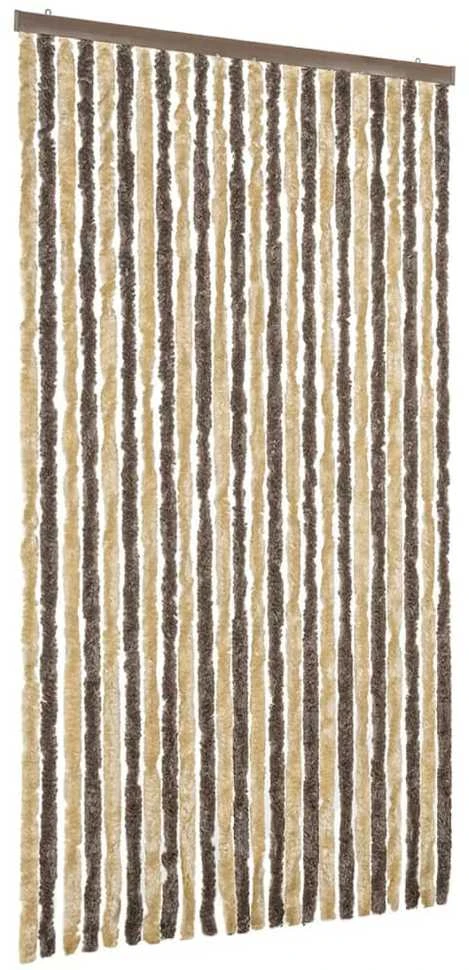 Užuolaida nuo musių, ruda ir smėlio, 100x230cm šenilis