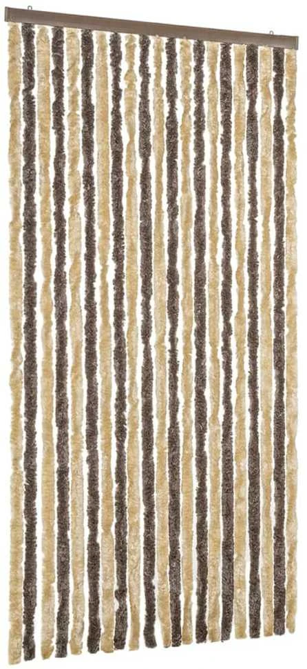 Užuolaida nuo musių, ruda ir smėlio, 90x200cm, šenilis