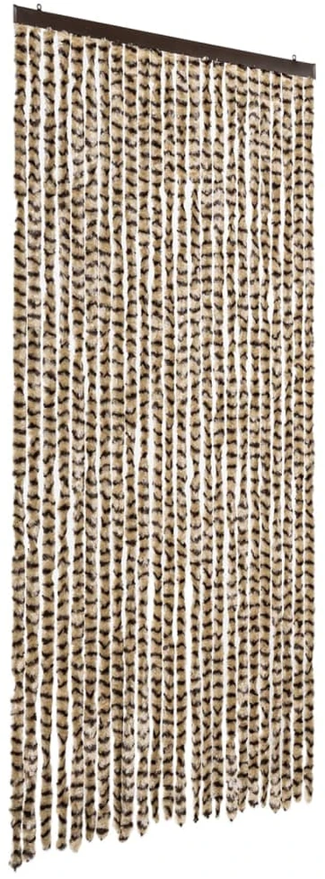Užuolaida nuo musių, smėlio ir ruda, 100x200cm, šenilis