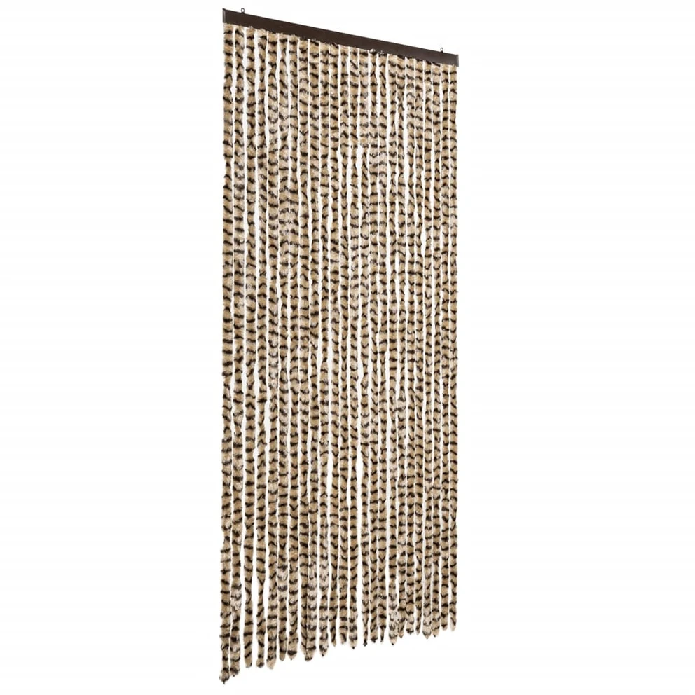 Užuolaida nuo musių, smėlio ir ruda, 100x230cm, šenilis