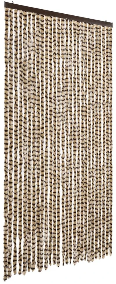 Užuolaida nuo musių, smėlio ir ruda, 118x220cm, šenilis