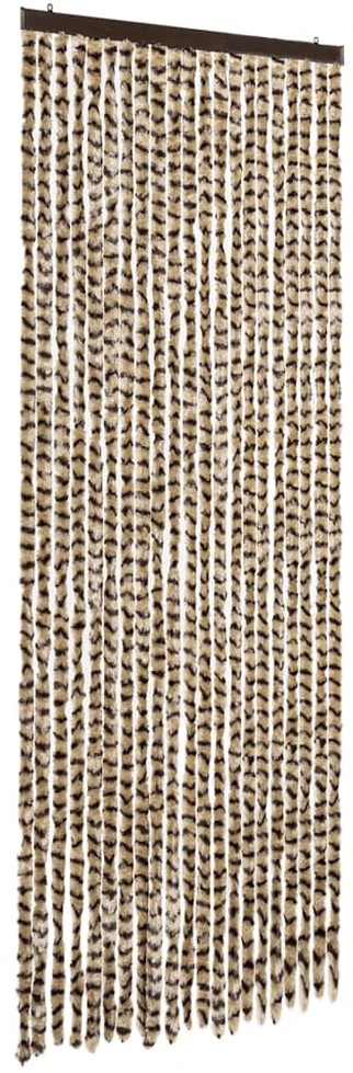 Užuolaida nuo musių, smėlio ir ruda, 90x200cm, šenilis