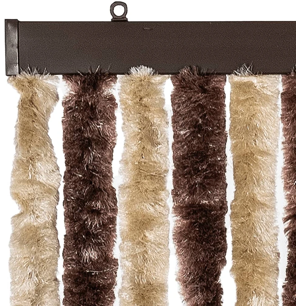 Užuolaida nuo musių, smėlio ir šviesiai ruda, 100x230cm šenilis