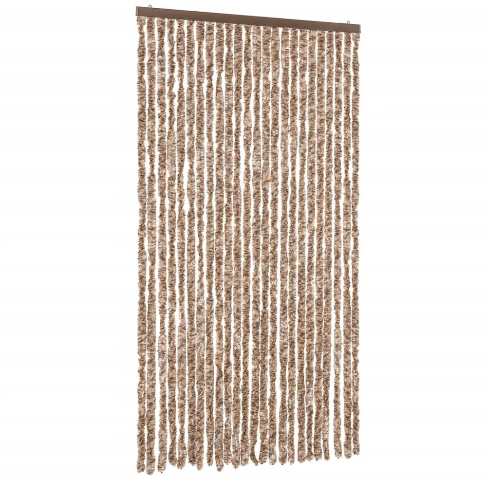 Užuolaida nuo musių, smėlio ir tamsiai ruda, 100x220cm, šenilis