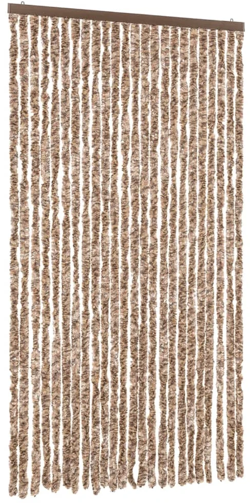 Užuolaida nuo musių, smėlio ir tamsiai ruda, 100x200cm, šenilis