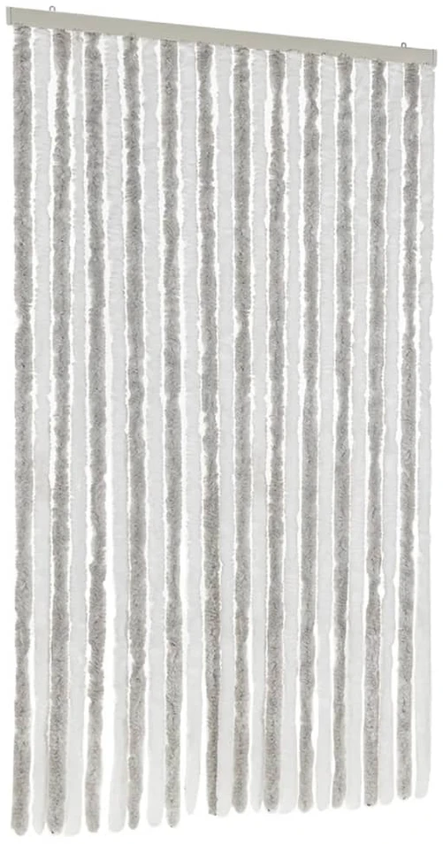 Užuolaida nuo musių, šviesiai pilka/balta, 100x220cm, šenilis