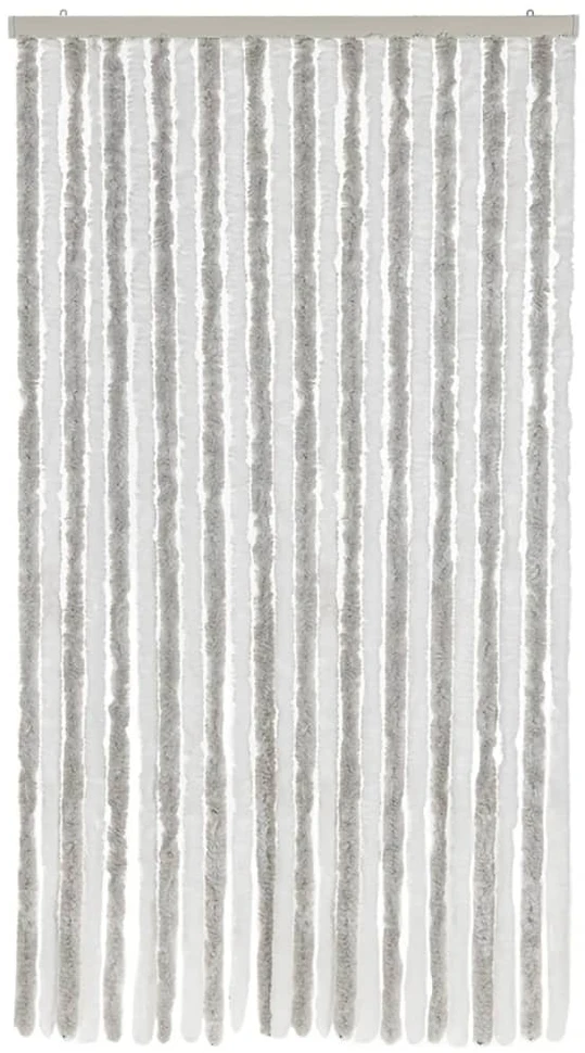 Užuolaida nuo musių, šviesiai pilka/balta, 100x200cm, šenilis
