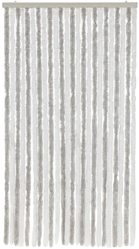 Užuolaida nuo musių, šviesiai pilka/balta, 100x220cm, šenilis