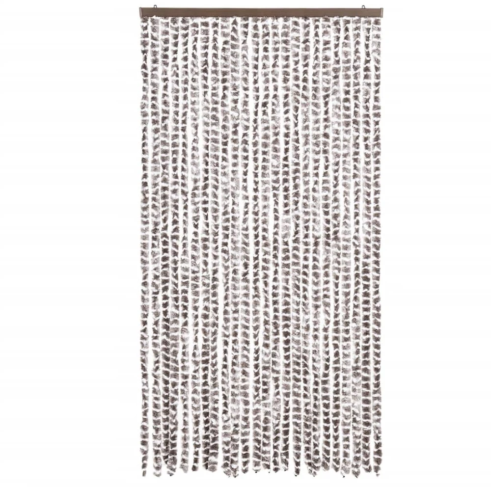 Užuolaida nuo musių, taupe ir balta, 100x200cm, šenilis
