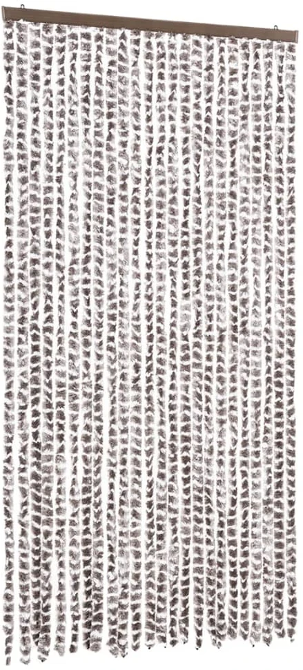 Užuolaida nuo musių, taupe ir balta, 100x230cm, šenilis