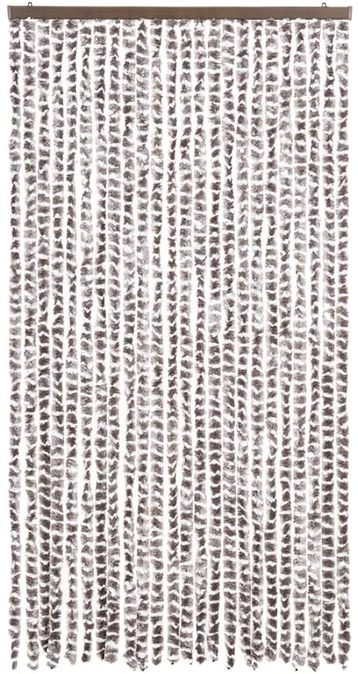 Užuolaida nuo musių, taupe ir balta, 100x230cm, šenilis