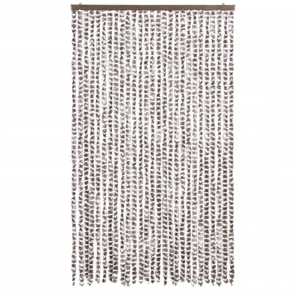 Užuolaida nuo musių, taupe ir balta, 118x220cm, šenilis
