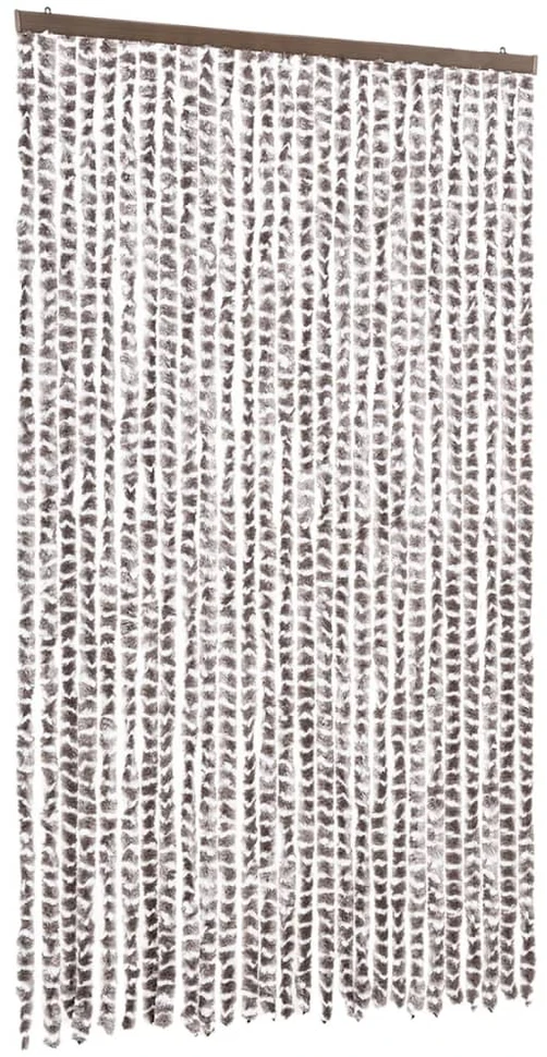 Užuolaida nuo musių, taupe ir balta, 118x220cm, šenilis