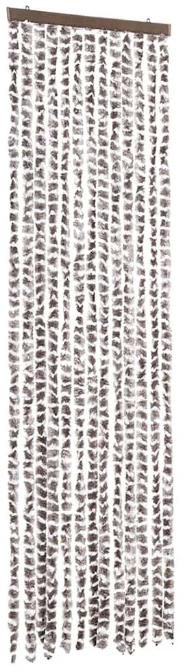Užuolaida nuo musių, taupe ir balta, 56x200cm, šenilis