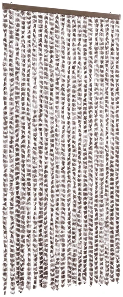 Užuolaida nuo musių, taupe ir balta, 90x200cm, šenilis