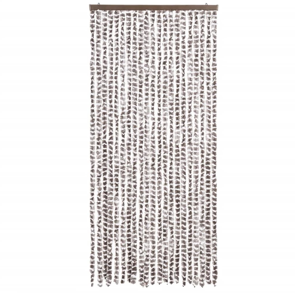Užuolaida nuo musių, taupe ir balta, 90x200cm, šenilis