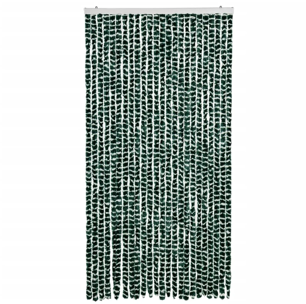 Užuolaida nuo musių, žalia ir balta, 100x200cm, šenilis
