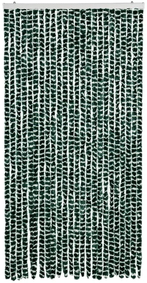 Užuolaida nuo musių, žalia ir balta, 100x230cm, šenilis