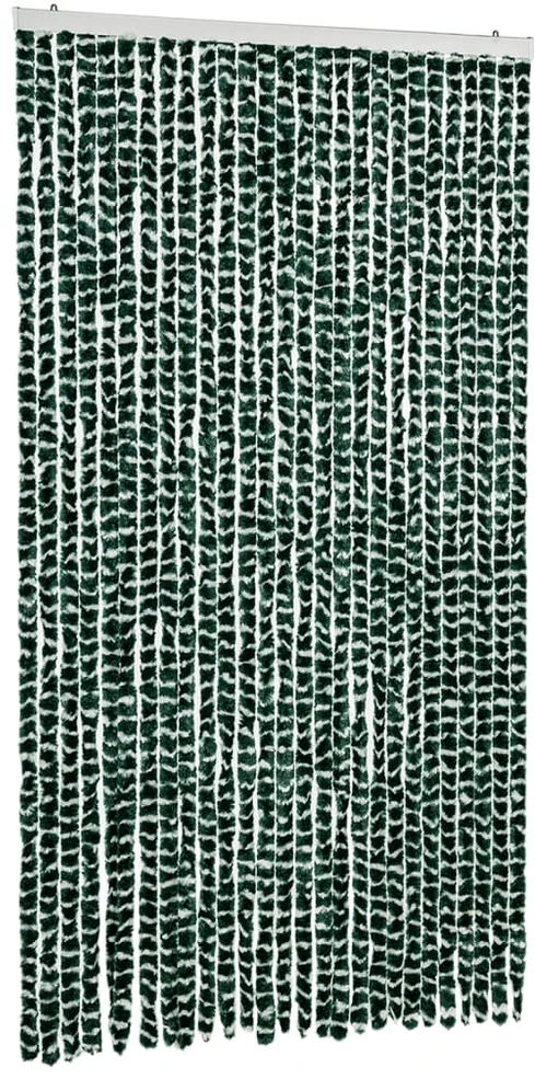 Užuolaida nuo musių, žalia ir balta, 118x220cm, šenilis