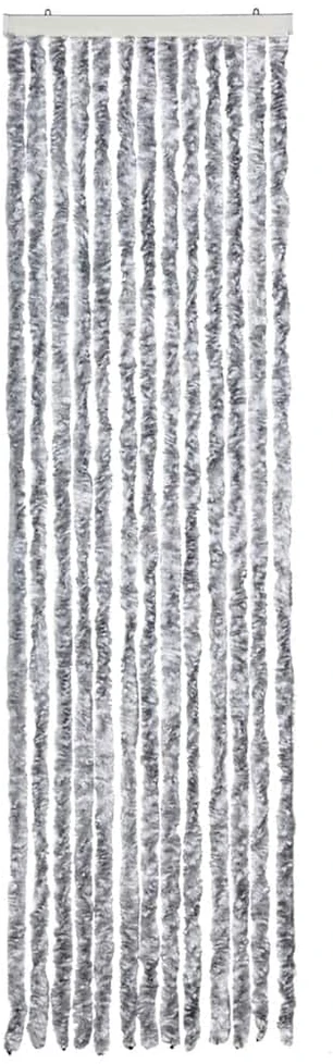 Užuolaida nuo vabzdžių, balta ir pilka, 56x200cm, šenilis
