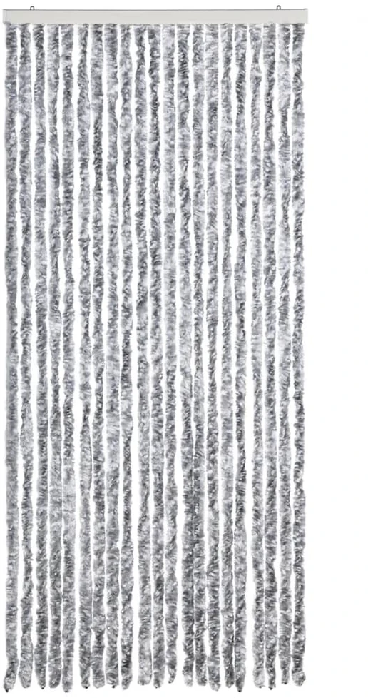 Užuolaida nuo vabzdžių, balta ir pilka, 90x200cm, šenilis