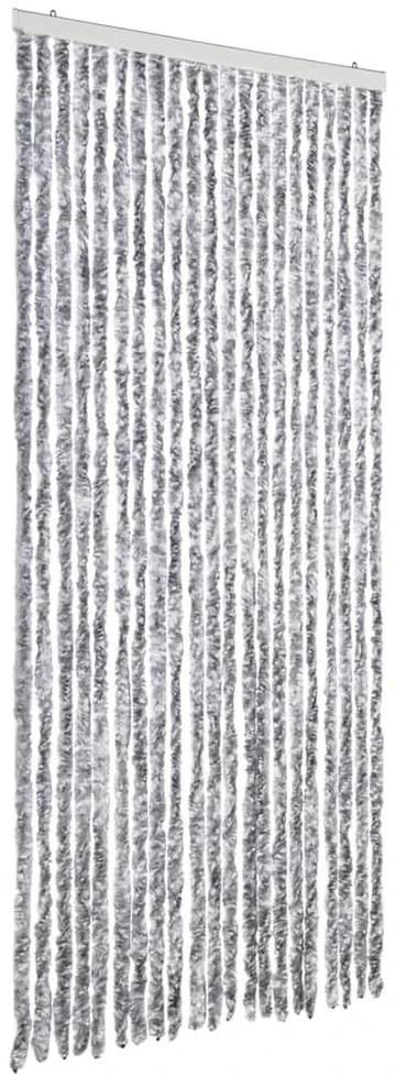 Užuolaida nuo vabzdžių, balta ir pilka, 90x200cm, šenilis