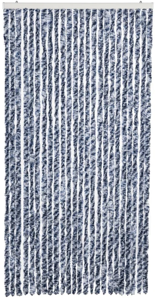 Užuolaida nuo vabzdžių, balta ir sidabrinė, 100x220 cm, šenilis
