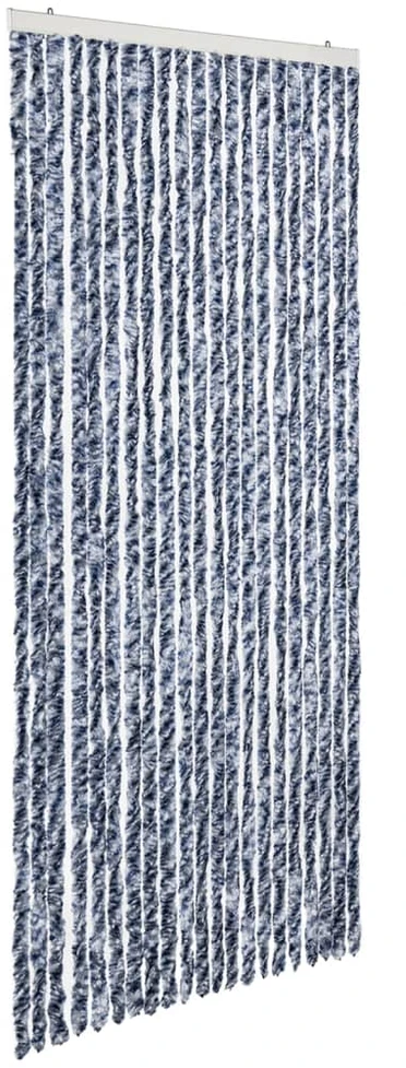 Užuolaida nuo vabzdžių, balta ir sidabrinė, 90x220 cm, šenilis