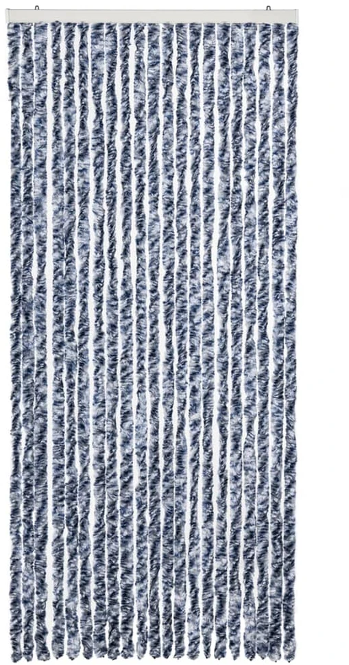 Užuolaida nuo vabzdžių, balta ir sidabrinė, 90x220 cm, šenilis