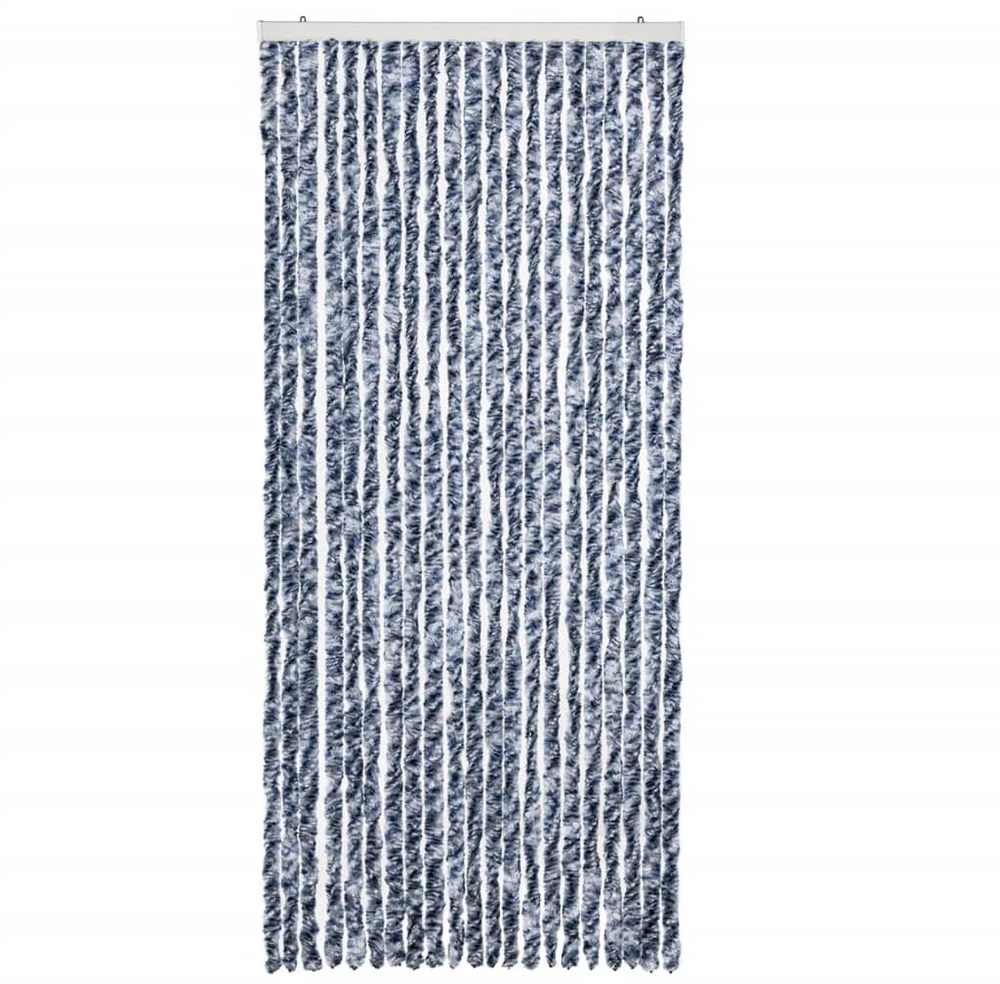 Užuolaida nuo vabzdžių, mėlyna ir balta, 90x200cm, šenilis