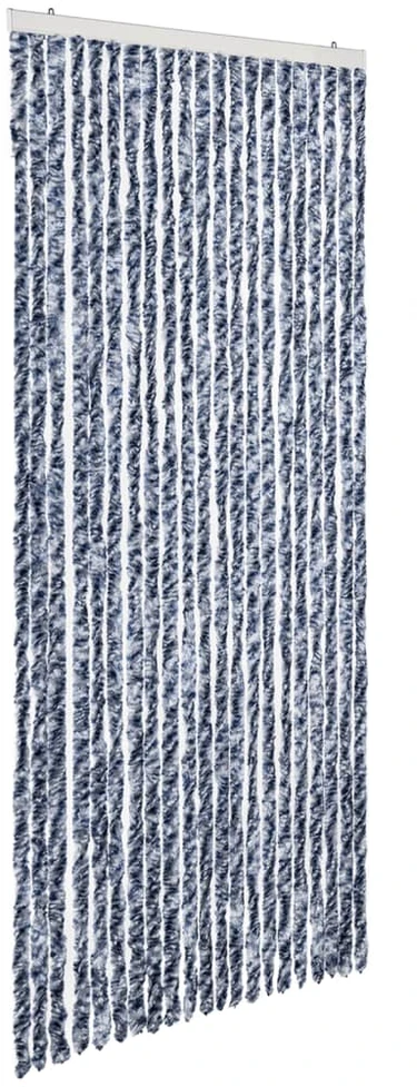 Užuolaida nuo vabzdžių, mėlyna ir balta, 90x200cm, šenilis