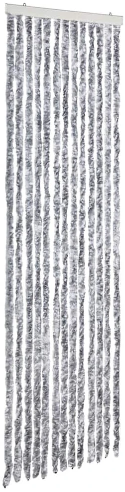 Užuolaida nuo vabzdžių, pilka ir balta, 56x185 cm, šenilis