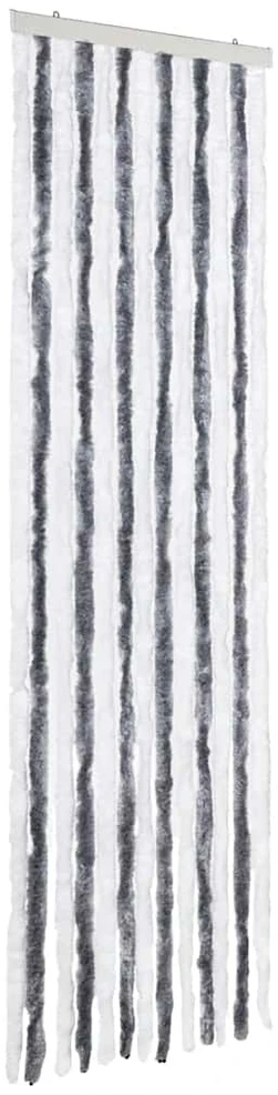 Užuolaida nuo vabzdžių, pilka ir balta, 56x185 cm, šenilis